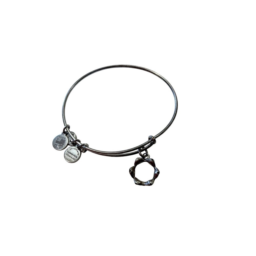 Alex and‎ Ani Crown Charm Bangle Bracelet Silver Tone Expandable